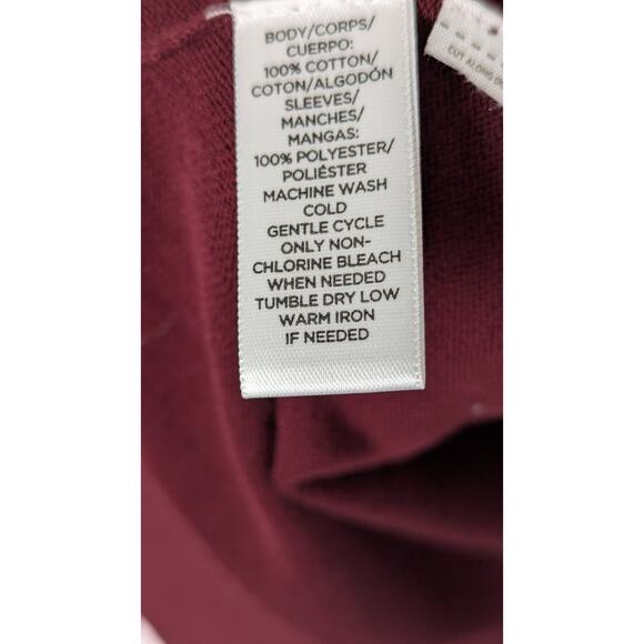 Loft sweater wine red L Semi Sheer cuffed 3/4 sleeves21"Bust 43" C back26"NWOT - Picture 4 of 9